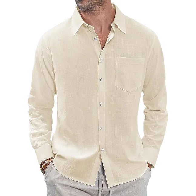 Hot Selling Men's Autumn Fashionable Woven Casual Shirts Long Sleeved for Beach Leisure Sports & Business Outdoor Activities
