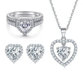 Jewelry Set 925 Sterling Silver Women Heart Shaped Non Tarnish Zirconia Jewelry Sets
