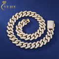 Fashion Hip Hop Jewelry 20mm Brass Asscher Cut AAAAA CZ Diamond Luxury Iced Out Heavy Cuban Link Chain Necklace for Men