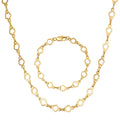 OUMI Latest Design Gold Jewelry 14k 18k Gold Stainless Steel Women Flower Necklace Cuban Link Chain