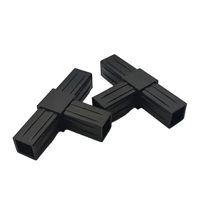 OEM Suppliers Injection Molded Products Custom Black PP PVC Tee 3Way 20mm Square Tube Corner Connector Custom Plastic Connectors