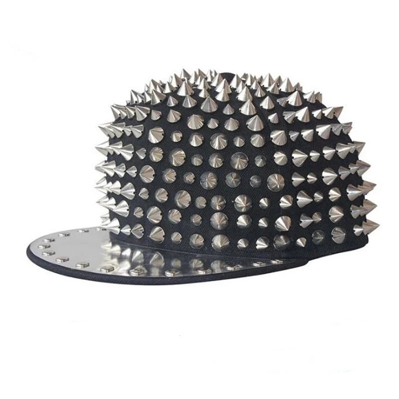 New Unisex Trucker Hat Adjustable Baseball CapHip Hop Punk Rock Hats Spike Studs Rivets Snapback Caps