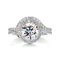 SGARIT 2CT Brilliant Cut Halo Moissanite Jewelry 14K White Gold Bridal Engagement Ring Comparable Diamond Quality Jewellery