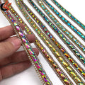 Hot Sale AB Gems Hot Fix Rhinestone Trimming for Carnival Costume Decoration on Garments Shoes Bags