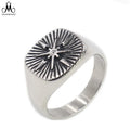 Factory Wholesale Men's Jewelry Silver Stainless Steel Man Ring Compass Viking Signet Ring