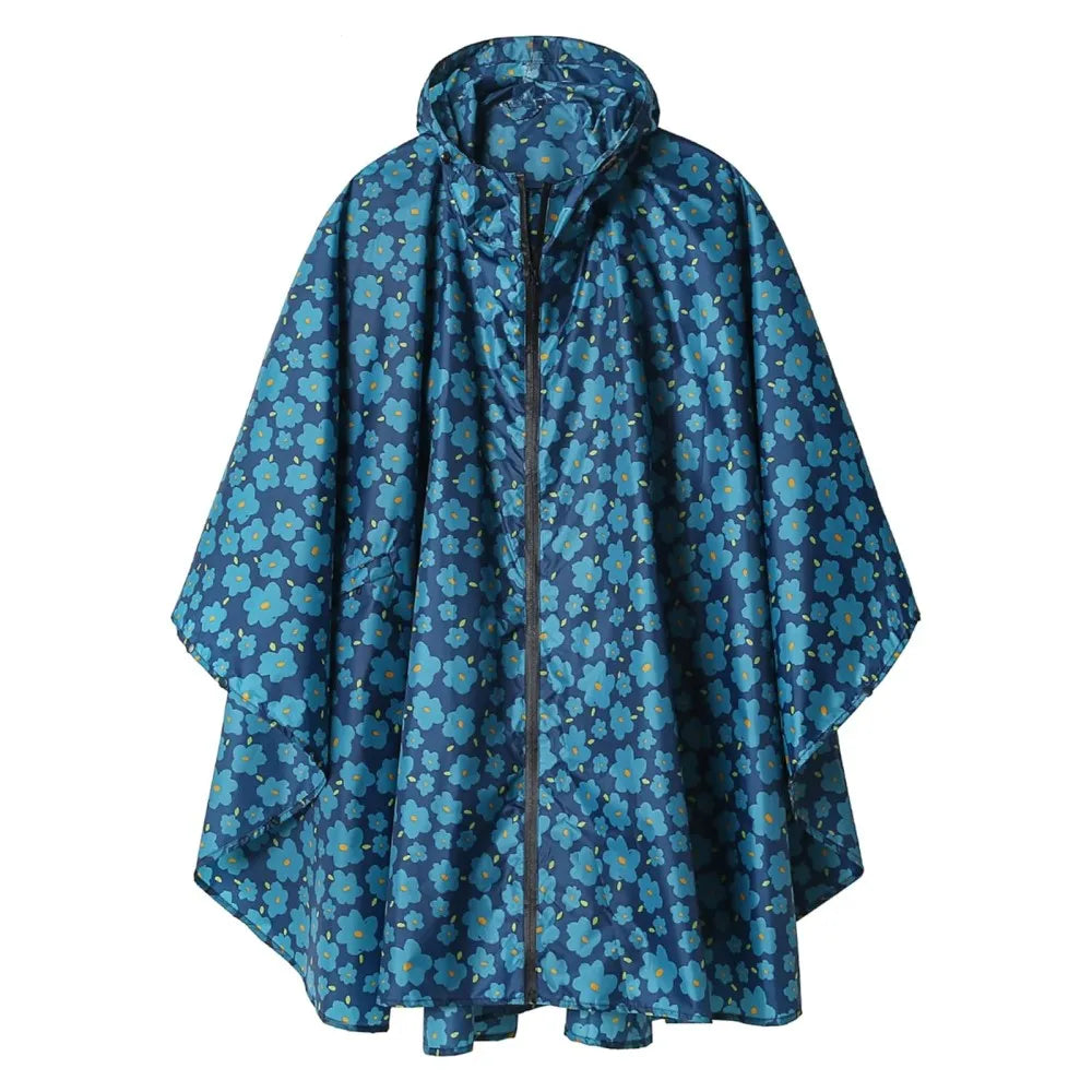 Printing Pattern Hooded Rain Poncho With High Waterproof RateRain Coat With Carry Bag