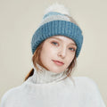 Oem Customized Women's Winter Warm Knitted 100% Cotton or Custom Material Hat Multi Color Plaid Knitted Beanie