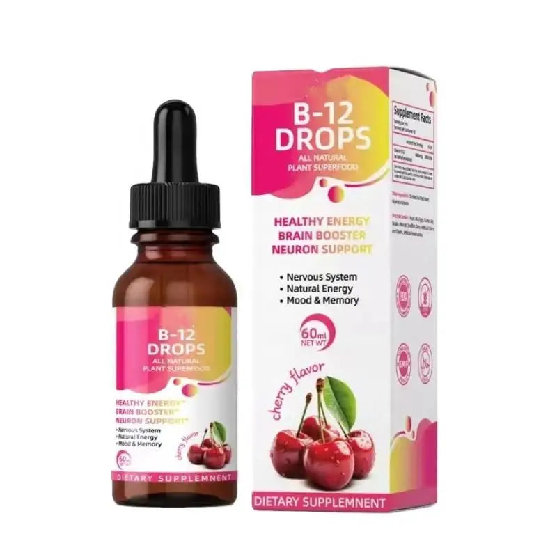 Private Label Bulk Supplements Vegan Vitamin B12 Liquid Drops Adults Rapid Absorption Immune System