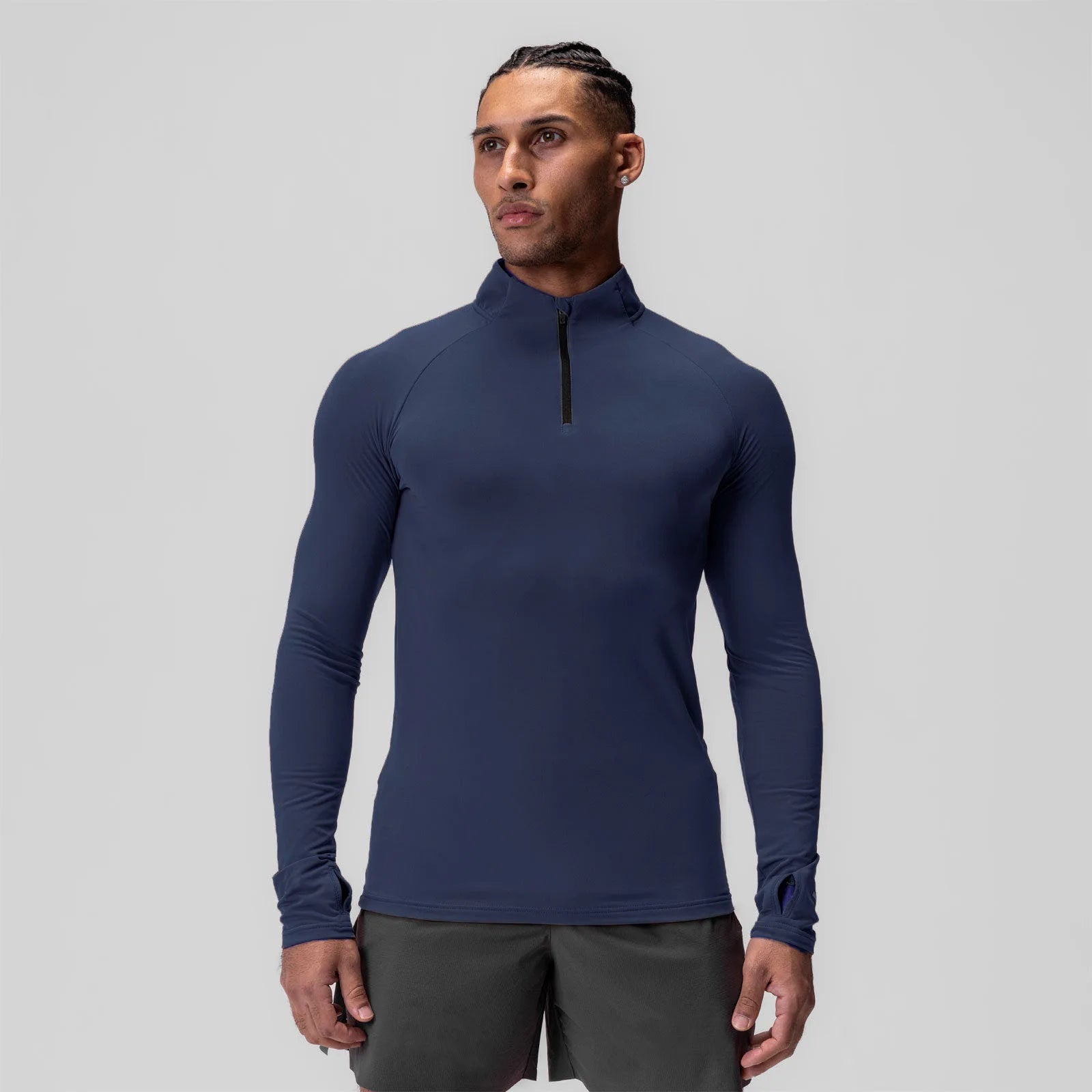 Custom High Neck Breathable 4-Way Stretch Lightweight Gym Training Gym T-Shirt for Men Athletic Fitness Long Sleeve Print