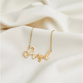 Fatingna Customizable Name Plate Necklace 18K Gold  Silver Diamond & Pearl Set for Personalized Gifts Strainless Steel Necklace