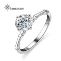 Fine Jewelry Diamond Solitaire S925 Sterling Silver White Gold Plated Engagement Women's Wedding Rings VVs1 Moissanite Rings