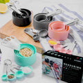 Kingwise Hot Sale Set of 8 Stainless Steel Handle Measuring Cups Spoons Plastic Kitchen Tools for Baking Cake Tool Set