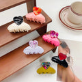 KUACHI Factory Wholesale High Grade Acetate Hair Claw Custom Sweet Cute Heart Hair Claw Girl Hair Accessories