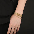 Hip Hop Twisted Chain 18K Gold Plated Stainless Steel Bracelet Gold Rope Chain for Men Women Jewelry Bracelet