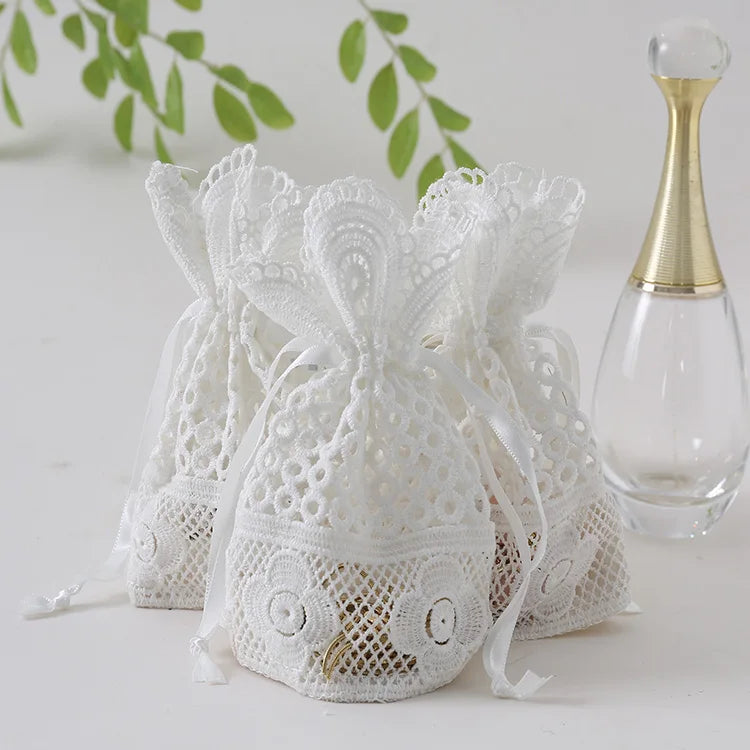 Hot Lace  Cosmetic Bag Drawstring Pouch Lovely Candy Storage Pouch Small Gift Bags for  Wedding