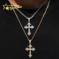 Large Inventory Iced Out VVS Moissanite Cross Pendant 925 Silver Hip Hop Jewelry Gold Plated Moissanite Charms Pendant