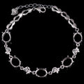Sterling Silver 7*9mm Semi Mount Bracelet Empty Support Blank Claw Setting S925 Mountain Base Holder Without Stone for Inlay DIY