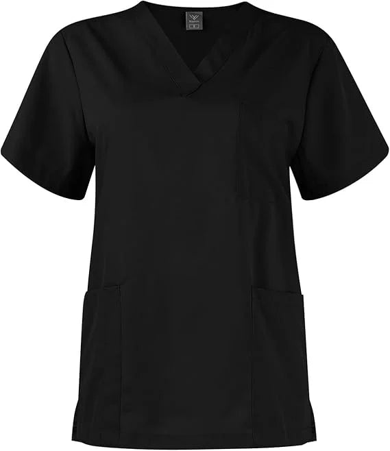 72% Polyester 21% Rayon 7% Spandex V-Neck Stretch Tops Pockets & Cargo Pants Jogger Nurse Work Uniform =