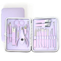 Factory New 18 Pcs Purple Manicure & Pedicure Kit Personal Care Nail & Beauty Girl Set Elegant Design