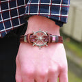 SC Hot Sale Punk Woven Leather Bracelet Hip Hop Rudder Bracelet Handmade Adjustable Leather Bracelets for Women Men
