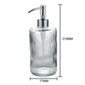Wholesale Lines Glass Soap Dispenser Bottle with Pump Soap Liquid Shampoo Dispenser Manufacturer