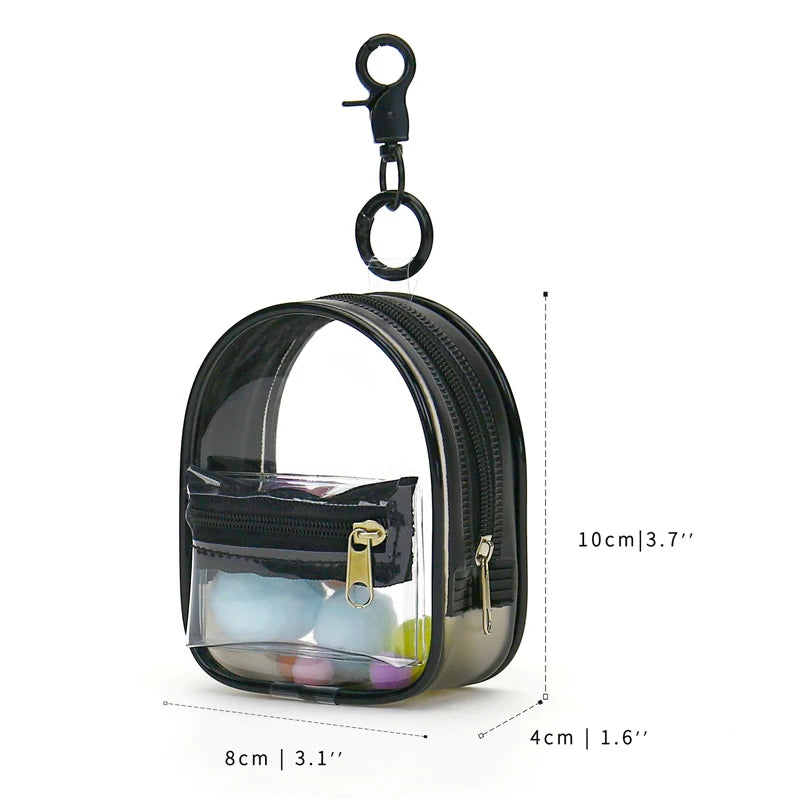 Stereo Bone Closed Transparent Blind Box Display Storage Case High Permeability PVC Waterproof Headphone Mini Backpack Pendant