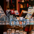 15pcs/pack Hard Card Stickers Bookshelf and Cat Series Bookcase Theme Handbook Bottoming