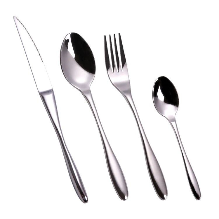 Factory Price A05 Unique Gold Titanium Forks and Spoons Set Catering Restaurant Wedding Stainless Steel Flatware