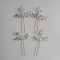 SLBRIDAL Handmade Alloy Clear Crystal Rhinestones Bridal Hair Pin Wedding Hair Sticker Women Girls Bridesmaids Hair Accessories