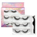 6 Pieces Self-adhesive Reusable False Eyelashes Featuring Dual Adhesive Strips Designed for Easy Application Natural Length
