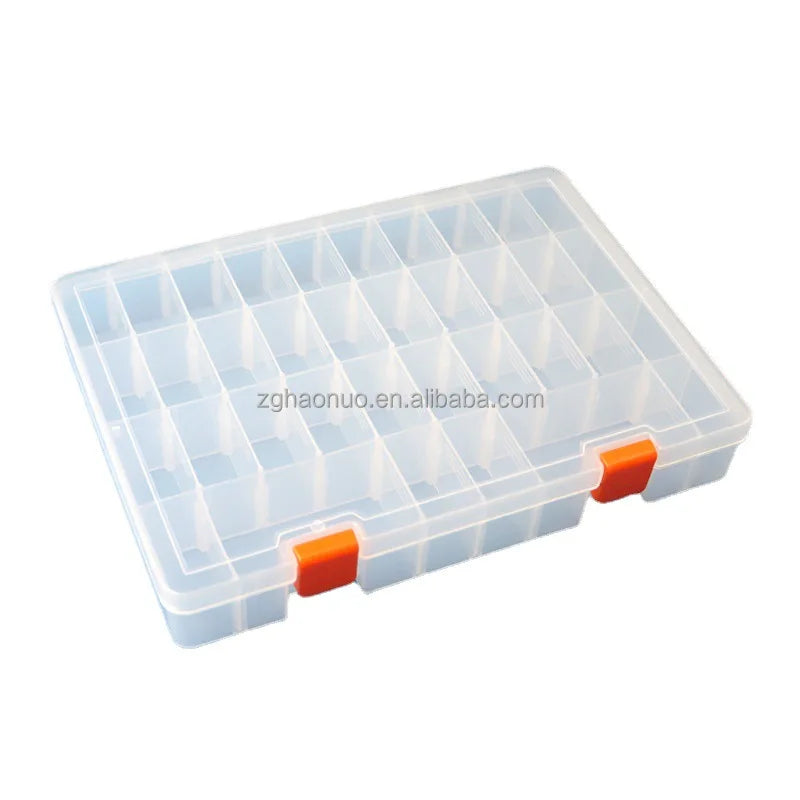 36 Grids Plastic Organizer Box Craft Storage with Adjustable Dividers Bead Container Clear Removable Tool Storage Box