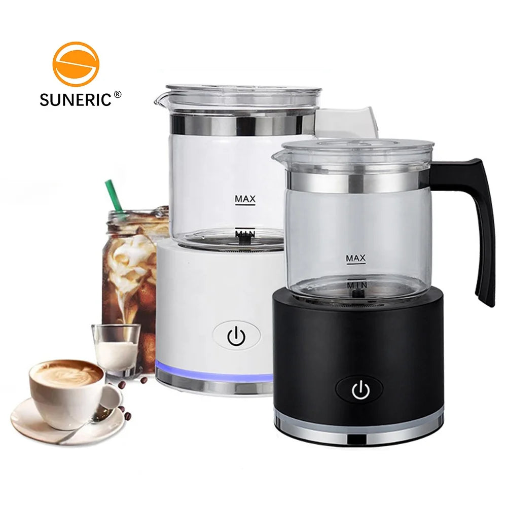 Custom Coffee Latte Mixer Foaming Hot Cold Machine Automatic Magnetic Glass Milk Frother Electric Milk Steamer