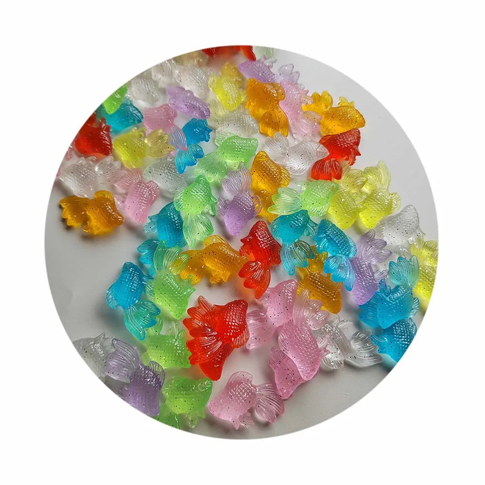 Luminous 3D Goldfish Resin Charms Pendant Creative Keychain Phone Crafts Decor DIY Jewelry Making Accessories