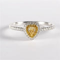 Inspired Jewelry Branded Genuine 18kt Gold Natural Yellow Diamond Heart Shape Romantic 18k Pure Gold Couple Wedding Rings