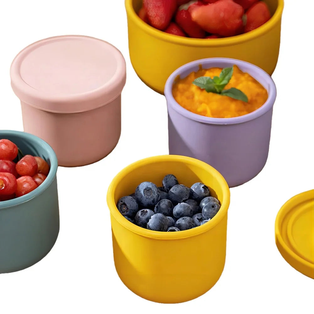 Microwave Safe Silicone Food Storage Containers With Lids Silicone Fresh Keeping Box Silicone Salad Fruit Lunch Box