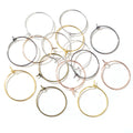 50pcs/lot 20 25 30 35 mm KC Gold Silver Color Hoops Earrings Big Circle Ear Hoops Earrings Wires for DIY Jewelry Making Supplies