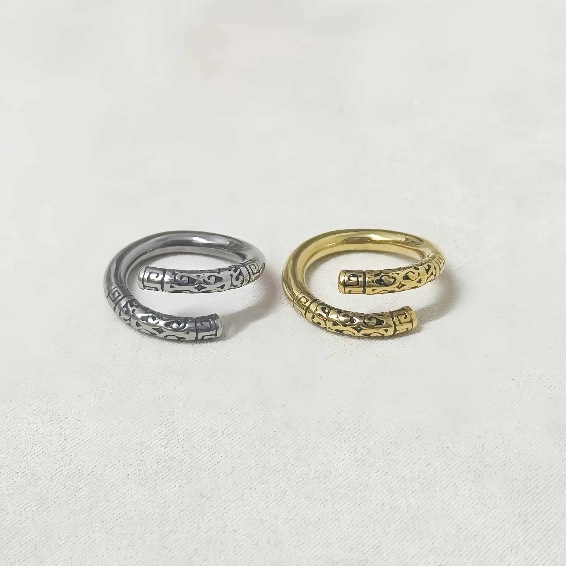 Wholesale Retro Black Myth Wukong Stainless Steel Golden Hoop Rod Ring Trendy Fashion Jewelry for Men and Women