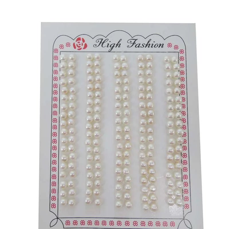In Earring Paired 4-5mm Natural Genuine Real One Hole Half Drilled Freshwater Button Shape Loose Pearls No Holes