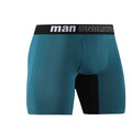 Wholesale Custom Logo Teal Blue Bamboo Fiber Boxer Briefs Breathable Antibacterial Men's Calzoncillos Underwear Printed Pattern