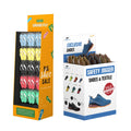 Custom Floor Standing Corrugated Cardboard Shoe Display Rack Riser 4C CMYK Offset Printing for Retail Promotion Eco-friendly