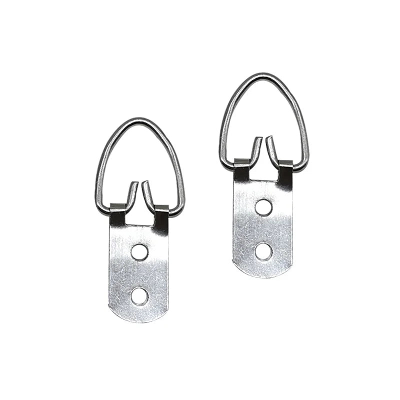 35x13mm D Ring Two Holes Metal Iron Galvanized Silver Photo Album Picture Frame Hanger Wall Hook Box