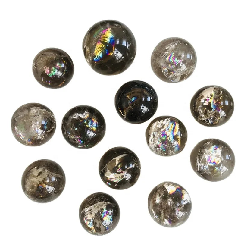 Wholesale Crystals Ball Rainbow Natural Smoky Quartz Crystal Sphere