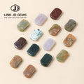 Fashion Semi Precious Stone Pendant Straight Hole Natural Indian Agate Square Plate Lucky Pendant for Necklace Making