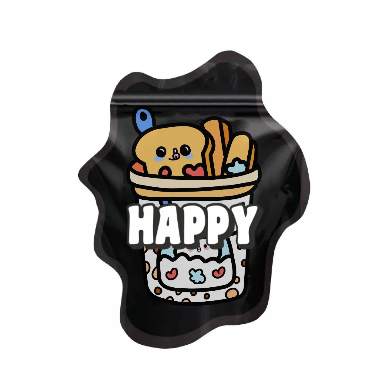 Heat Seal Logo Direct Print Black Ziplock Matte Special Soft Touch Shape 3.5 Packaging Printed Custom Die Cut Mylar Bags