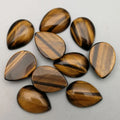 DIY Bulk Supply Stone Yellow Tiger Eye Waterdrop Cabochon 25*18mm Crafts