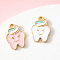 Healthy Tooth Toothpaste Charms Enamel Teeth Charms for Jewelry Necklace Bracelet Earring DIY Making