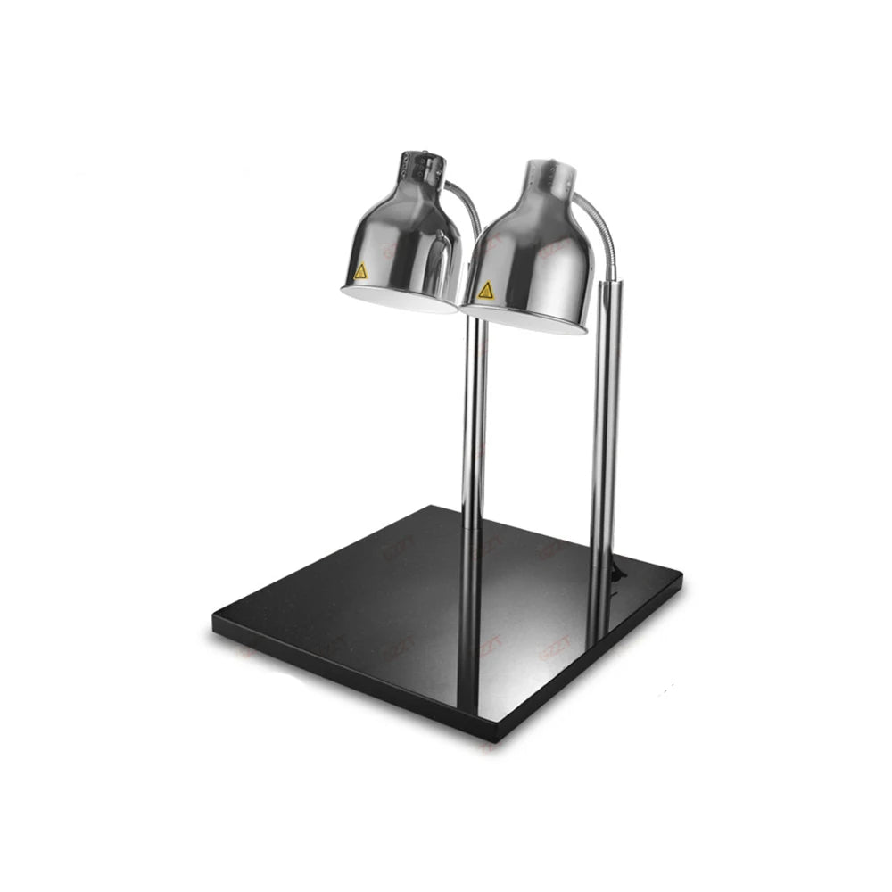 Marble Base Gold Preservation Food Heat Lamp Preservation Lamp Double Head Insulation Food Heating Lamps for Event Catering