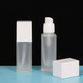 Frosted Glass Foundation Bottle Travel Empty Thick Square Lotion Bottle With Press Pump for Lotion Liquid Body Cream