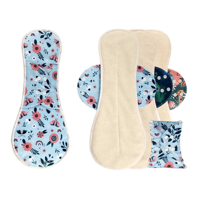 2pcs 4Layers Reusable S Size Cotton Mesh Sanitary Napkins Breathable Lady Panty Liner Washable Breathable Breathable Lady Cloth