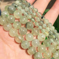 Natural Stone Beads 4/6/8/10/12MM Green Prehnites Loose Stones for Jewelry DIY Making